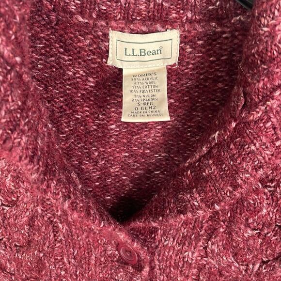 L.L. Bean Wool Blend Knit Maroon Mockneck Button Down Vest Top - Picture 3 of 4